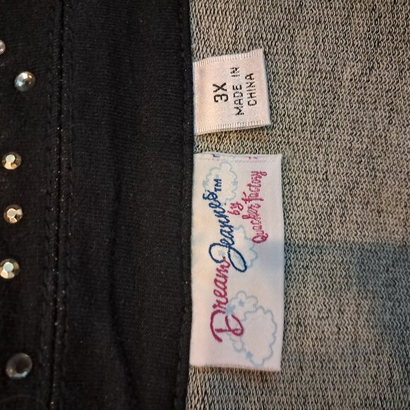 Dream Jeannes size 3X stretchy black denim jacket, LIKE NEW CONDITION - Picture 6 of 6